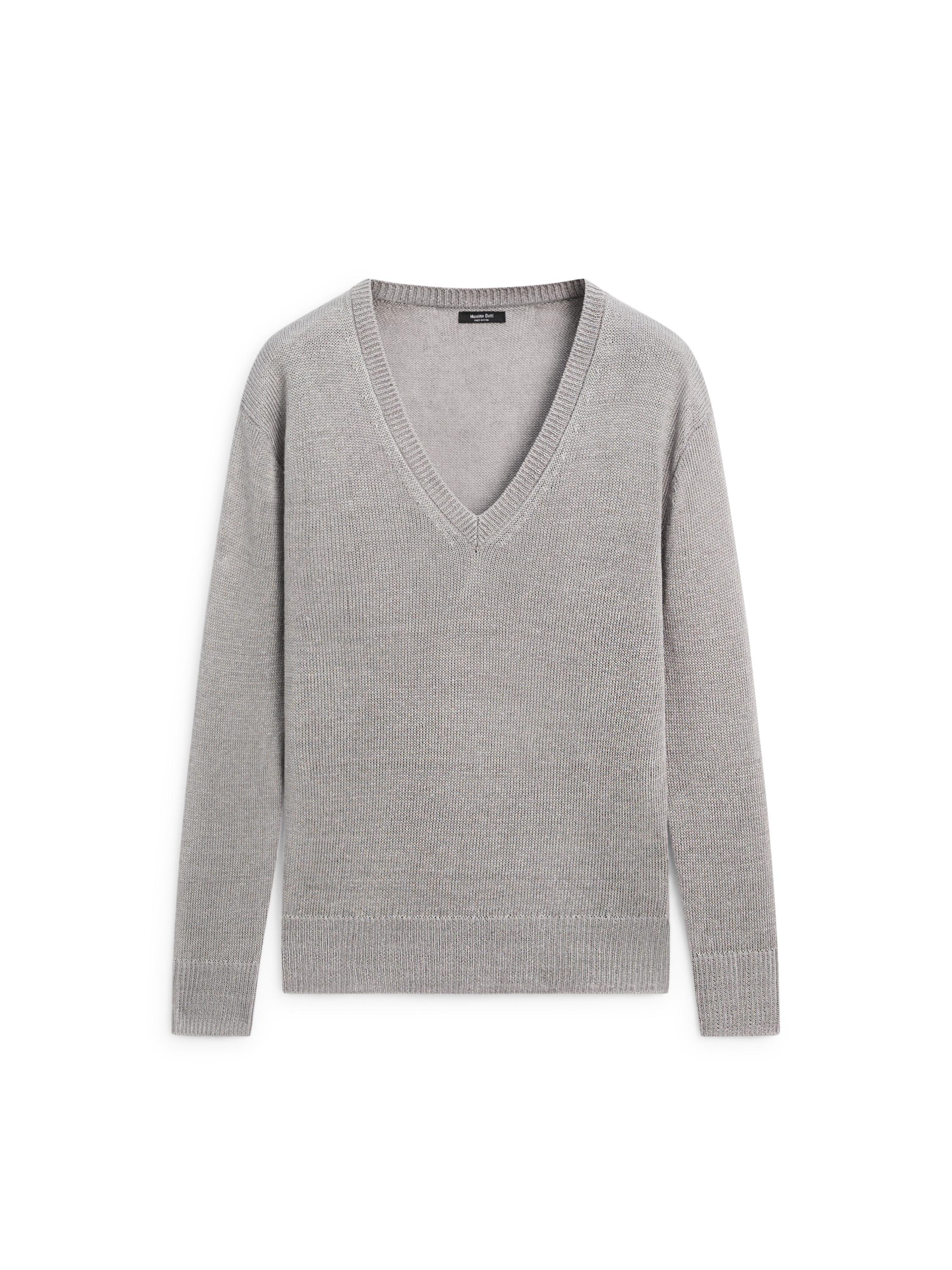 Pull en maille 100 % lin à col V